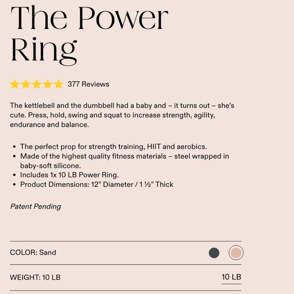 NEW Bala 10LB Power Ring in Blush - Picture 4 of 8